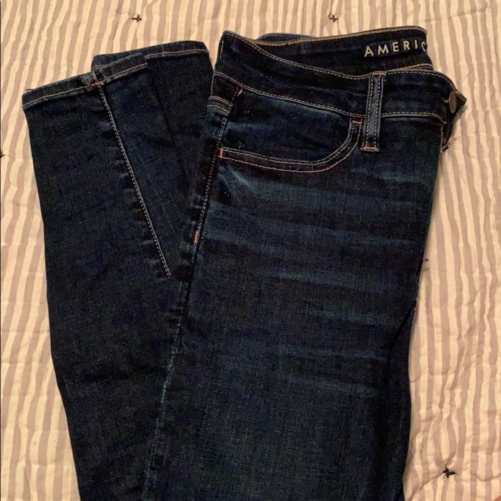Dark wash skinny jeans